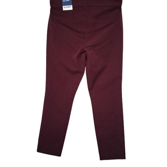 Old Navy Pants - Old Navy Pixie Skinny Pants Women 12 Maroon Stretch Classic Smooth Pockets NEW